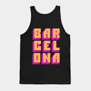 Barcelona / Retro Style Typography Design Tank Top